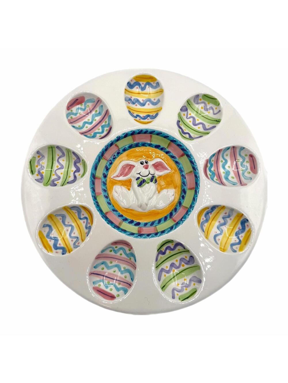 World Bazaars Ariela Collection Easter Bunny / Egg 10” Deviled Egg Platter